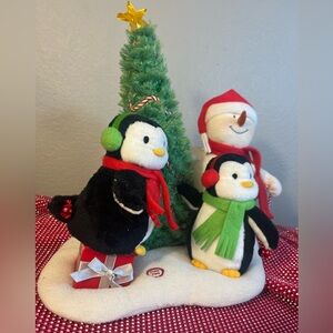 hallmark rocking around the christmas tree snowman penguin singing moving plush